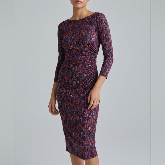 Nine West Dresses & Skirts - Nine West Long Sleeve Ruched Midi Dress